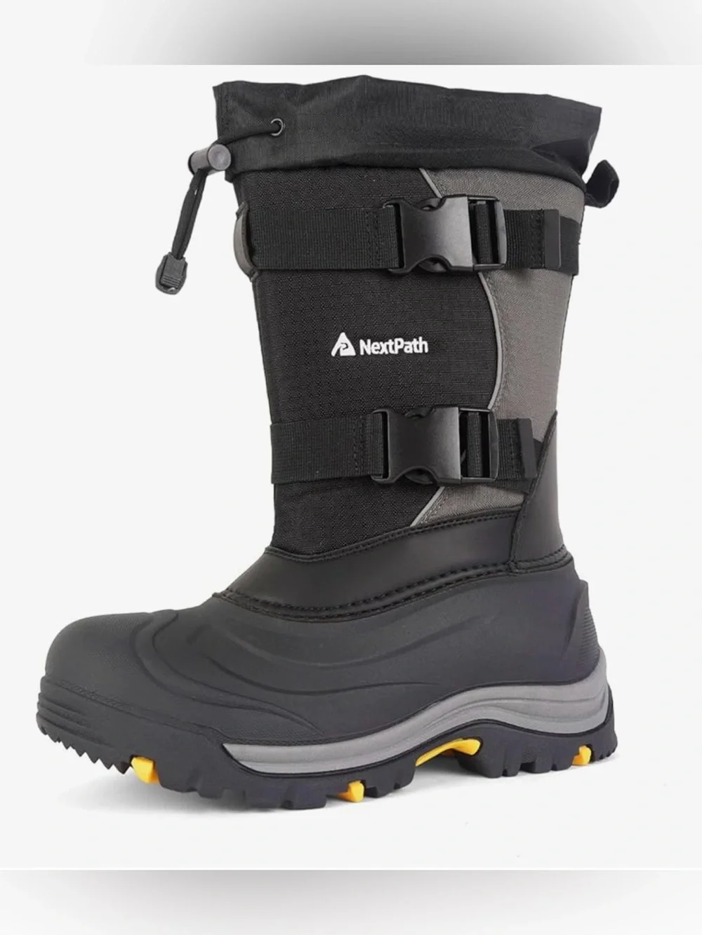Men's Black & Gray Insulated Snow Boots